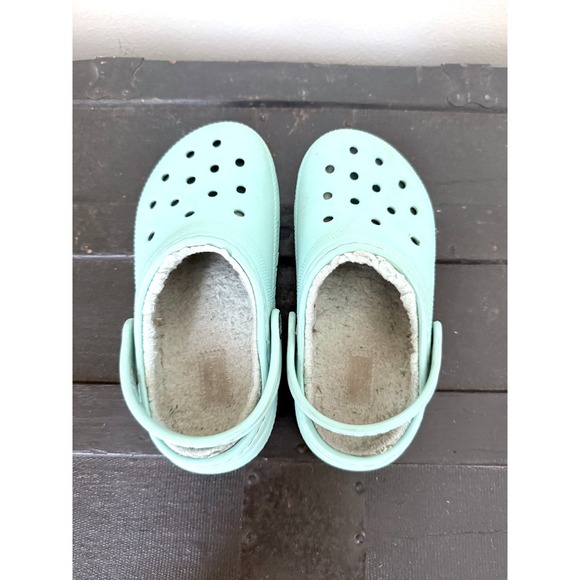 Crocs Classic Lined Clog Kids Aquamarine Blue Mint Slides Size Toddler Kids 13 - Picture 6 of 10